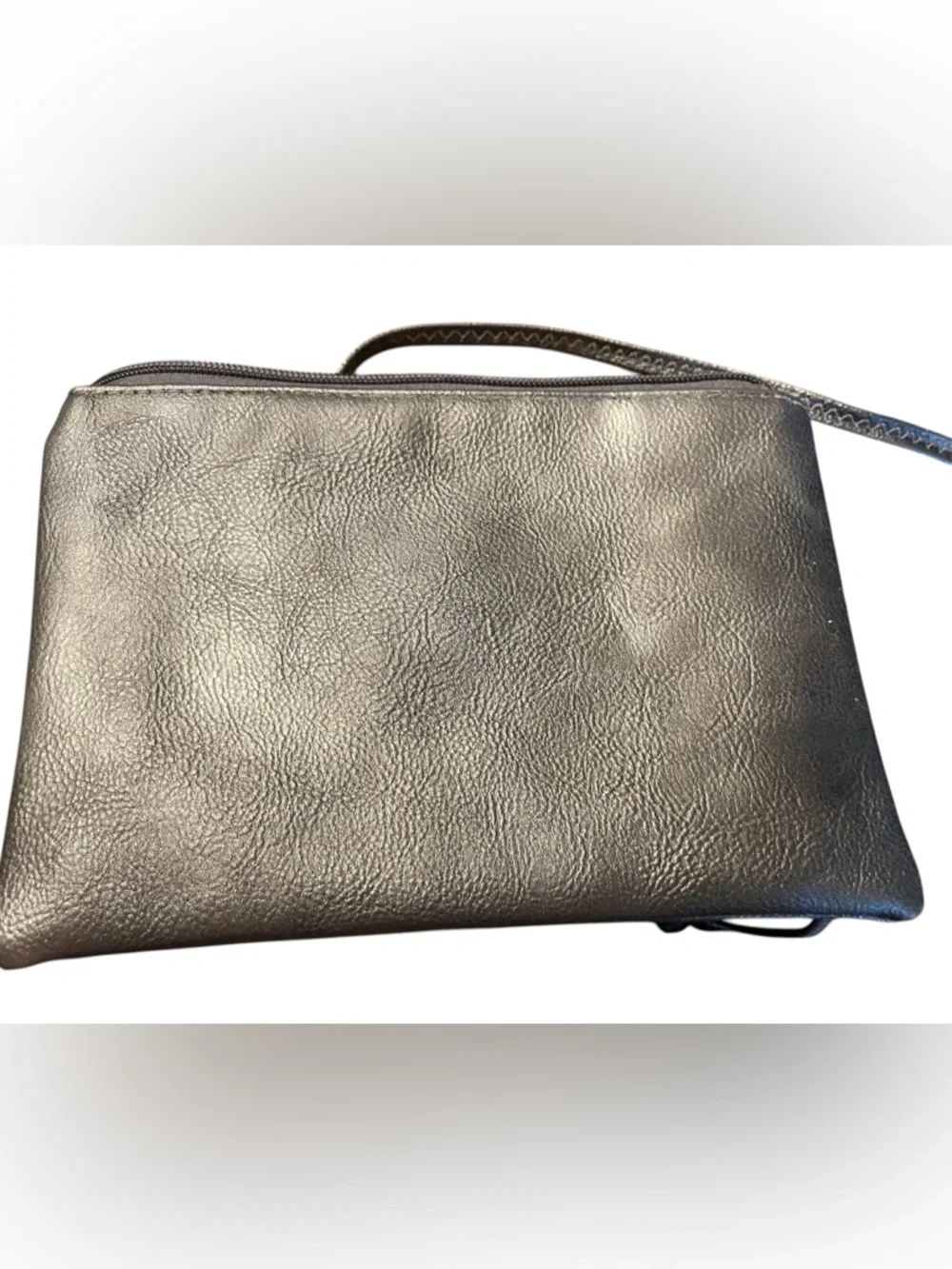 Cute tassel Monogram M Metallic Leather Crossbody. 6 width 9 inches length. - Picture 2 of 6